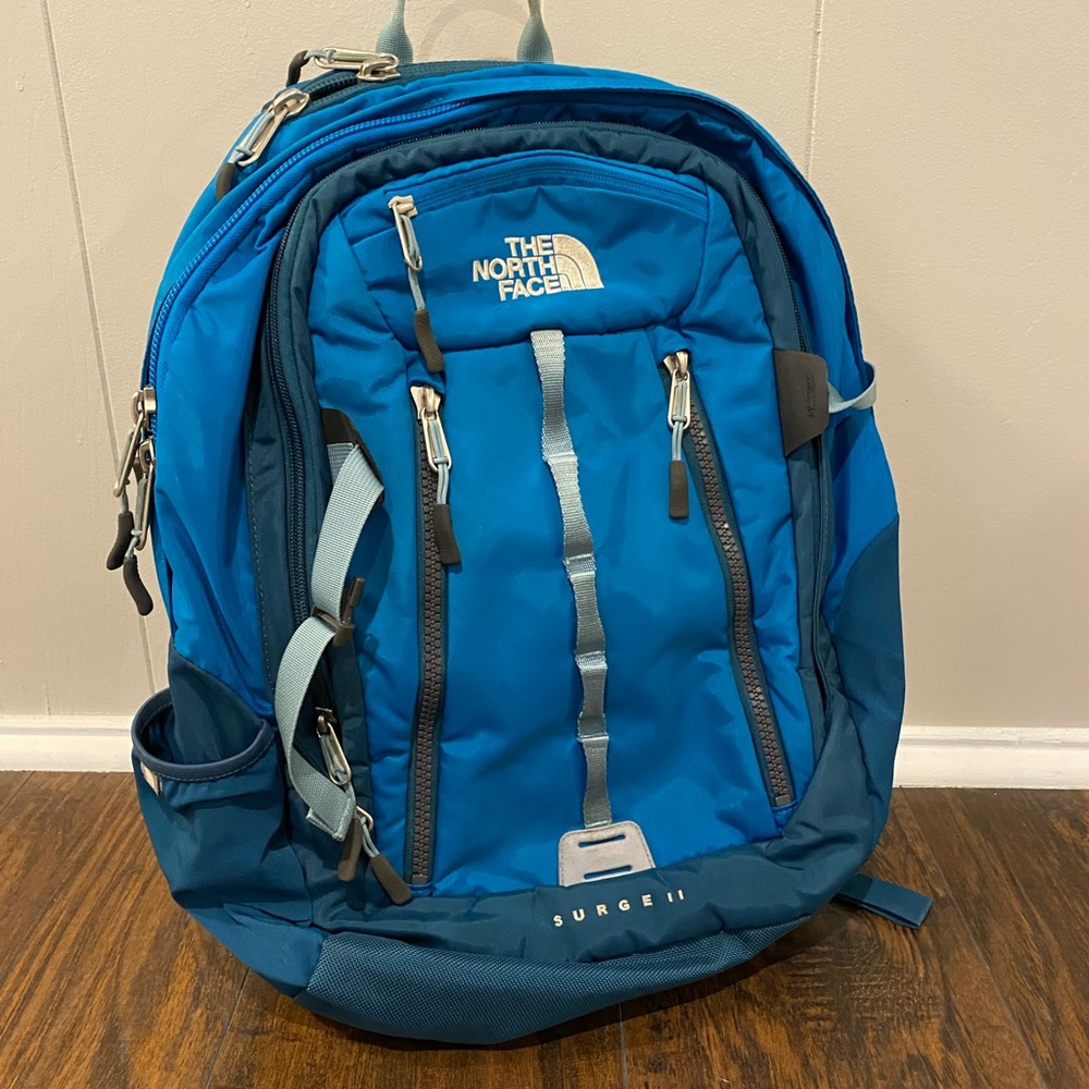 The North Face Surge II backpack in blue